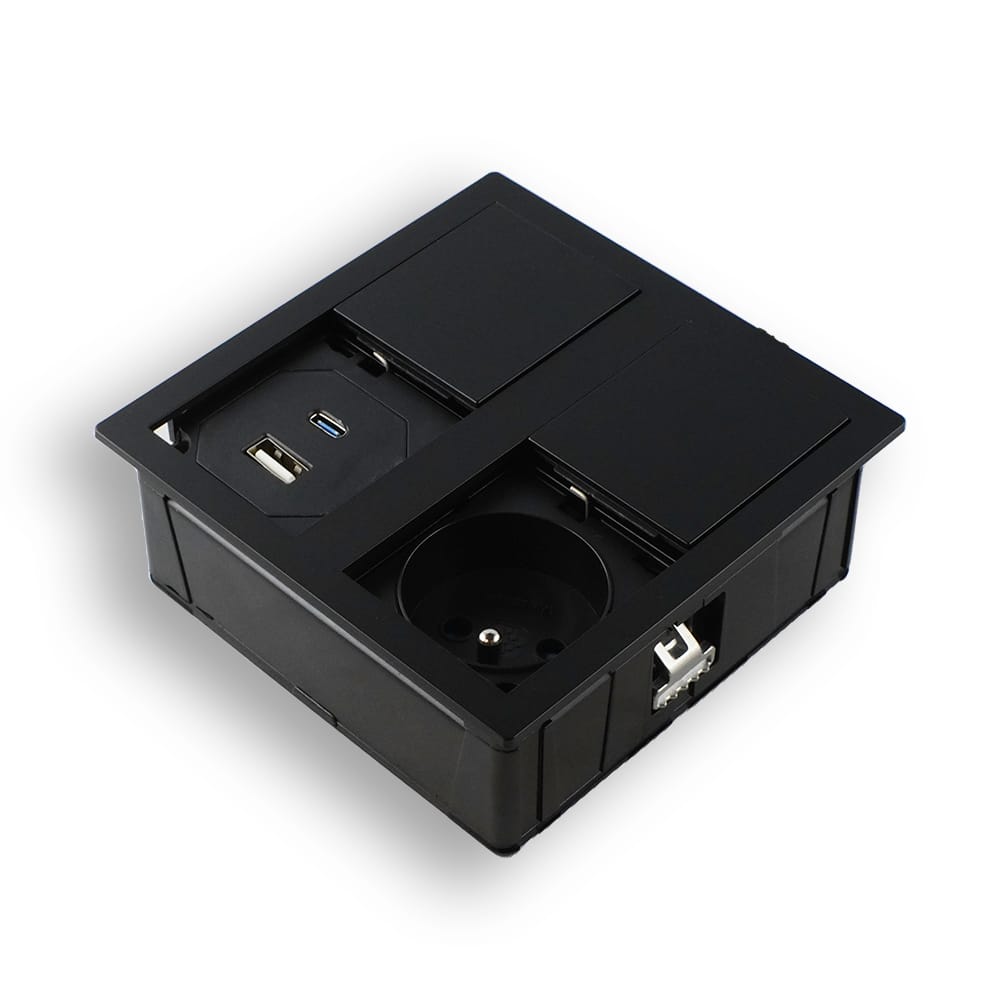 Розетка VERSAHIT USB, врезная, чёрный