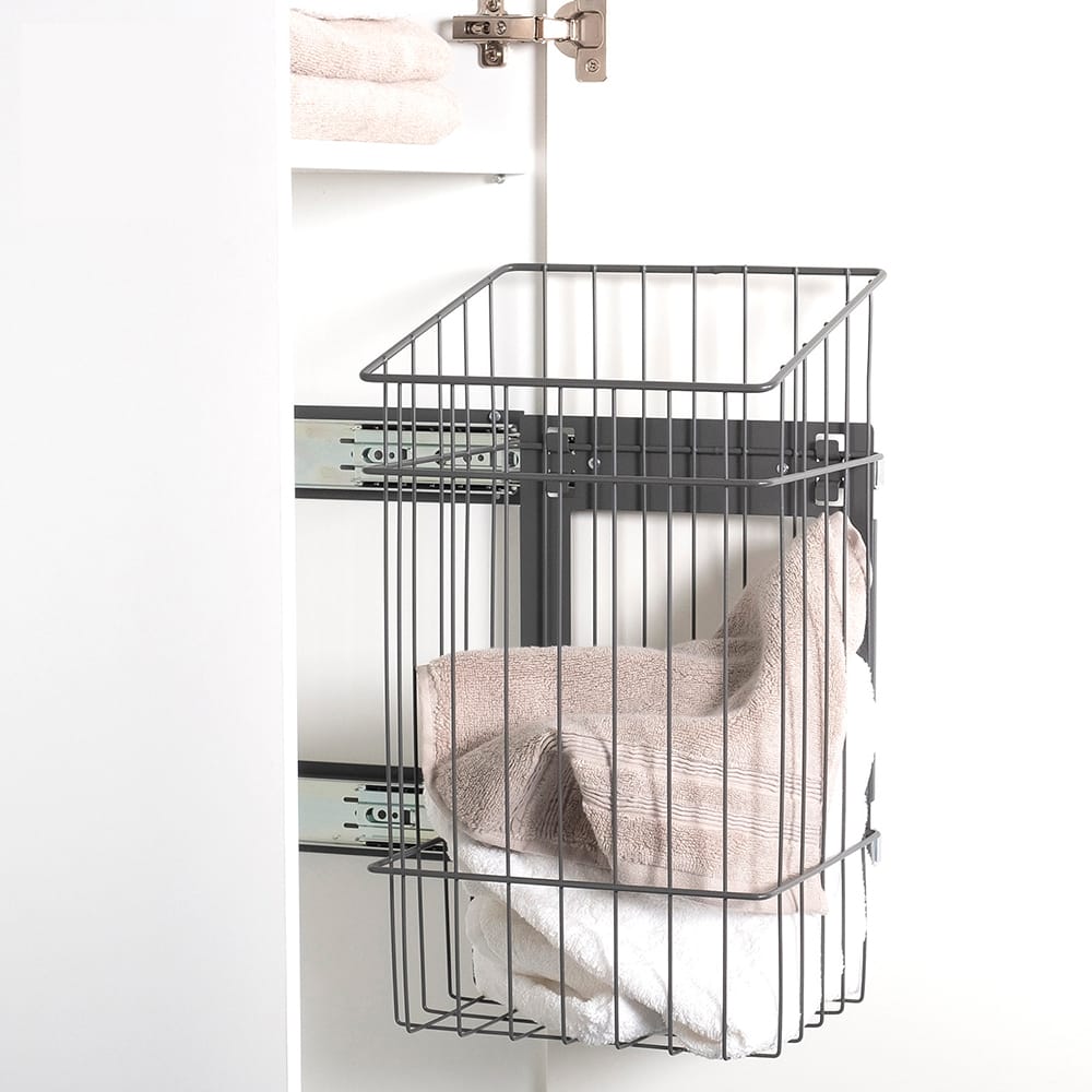 Корзина KEMI для хранения белья 21 л, распашной фасад от 300 мм, антрацит