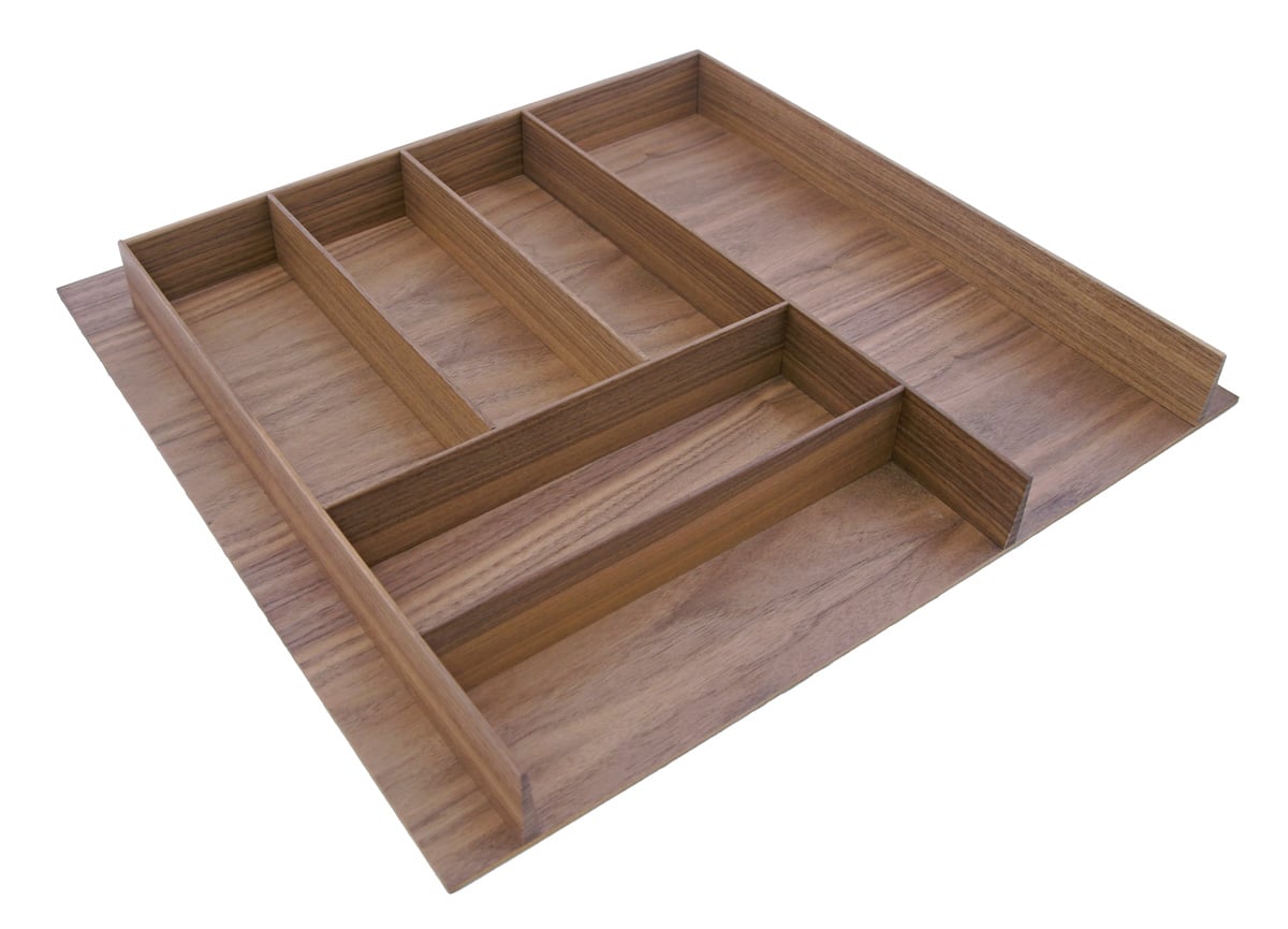 Деревянный лоток WOODLINE для столовых приборов, ширина фасада 600мм, 524×472х49 мм,орех