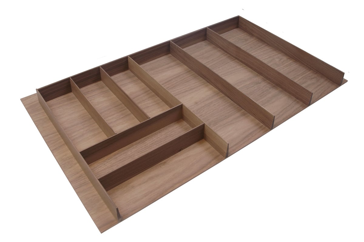 Деревянный лоток WOODLINE для столовых приборов, ширина фасада 900 мм, 785×459х49 мм, орех