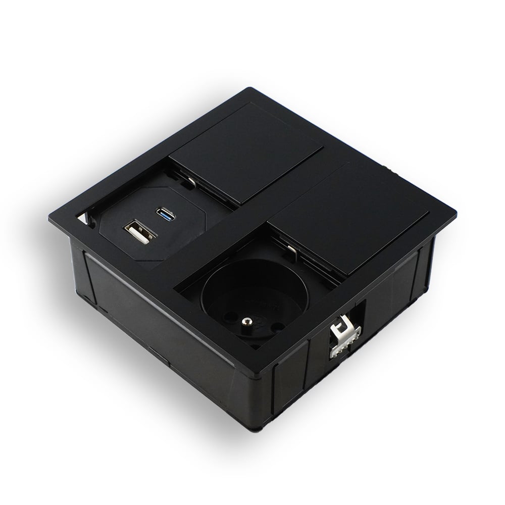 Розетка VERSAHIT USB, врезная, чёрный