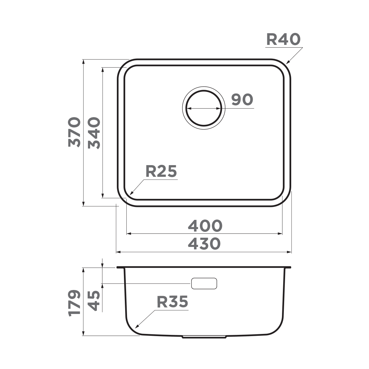 Omoikiri Omi 43-U/I Ultra Mini нерж. сталь